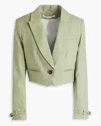 Veronica Beard Girard Cropped Blazer aus einer Leinenmischung Grün