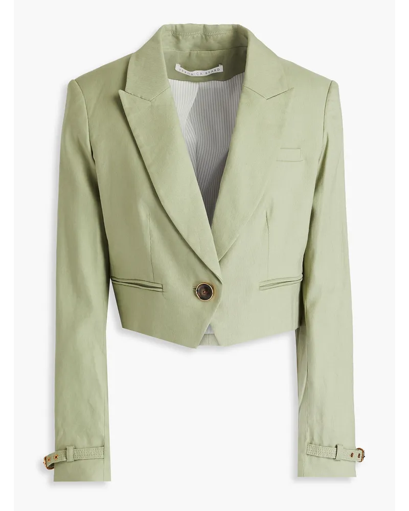 Veronica Beard Girard Cropped Blazer aus einer Leinenmischung Grün