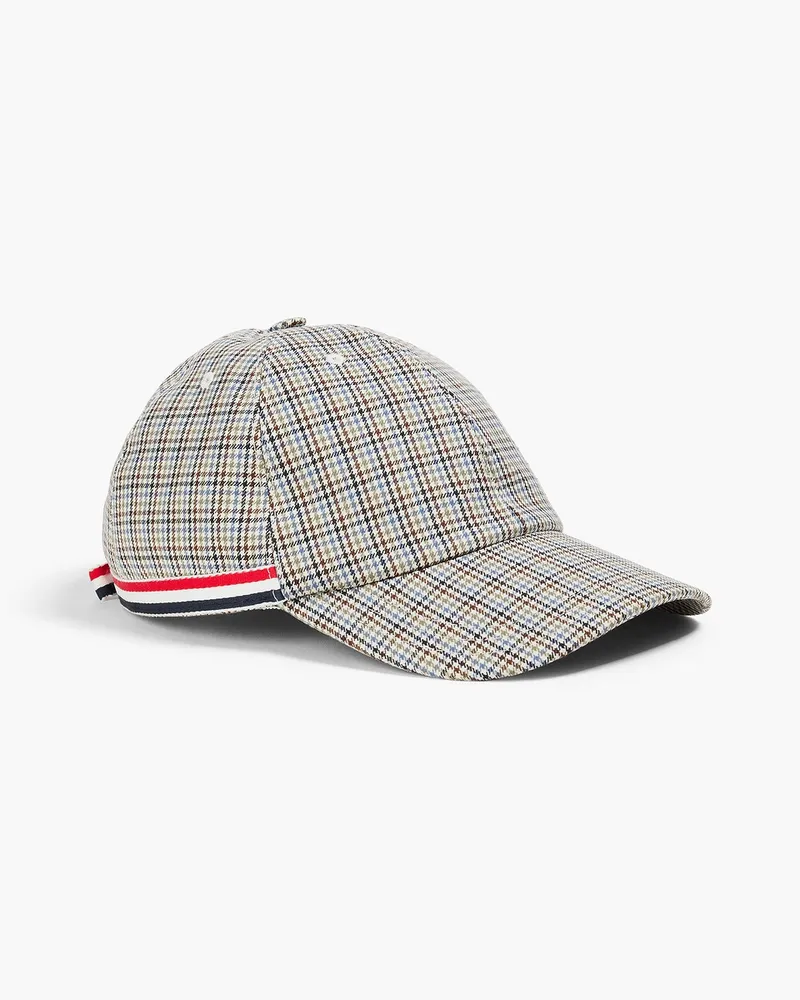 Thom Browne Baseballcap aus Woll-Twill mit Hahnentrittmuster Braun