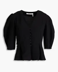 See by Chloé Bluse aus Crêpe mit Schößchen Schwarz