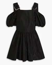 Simone Rocha Minikleid aus Taft mit Cut-outs und Ripsbandbesatz Schwarz