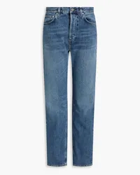 Totême Hoch sitzende Jeans mit geradem Bein inausgewaschener Optik Blau