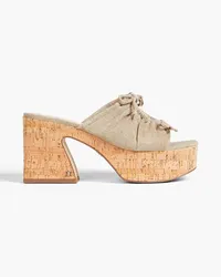 Sam Edelman Mules aus Canvas mit Schleife inMetallic-Optik Neutral