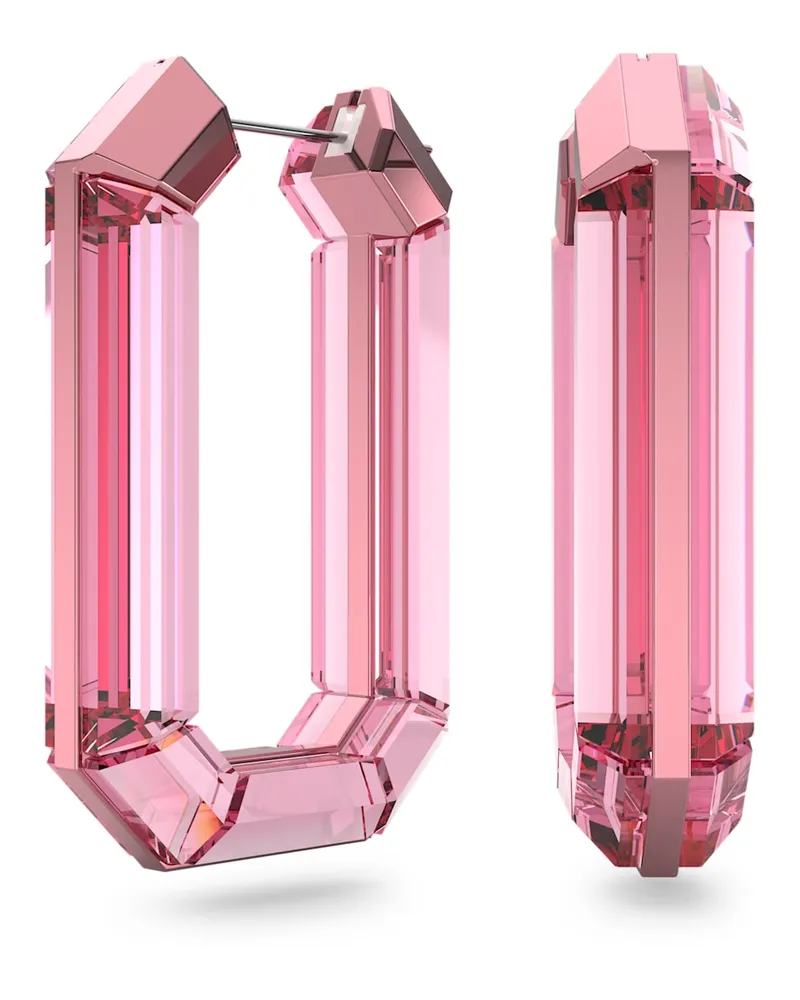 Swarovski Lucent Kreolen, Statement, Achteckform, Rosa Rosa
