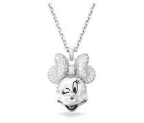 Disney Minnie Mouse Anhänger, Kopfmotiv, Weiß, Rhodiniert