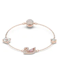 Swarovski Dazzling Swan Armband, Magnetischer Verschluss, Schwan, Rosa, Roségold-Legierungsschicht Rosa