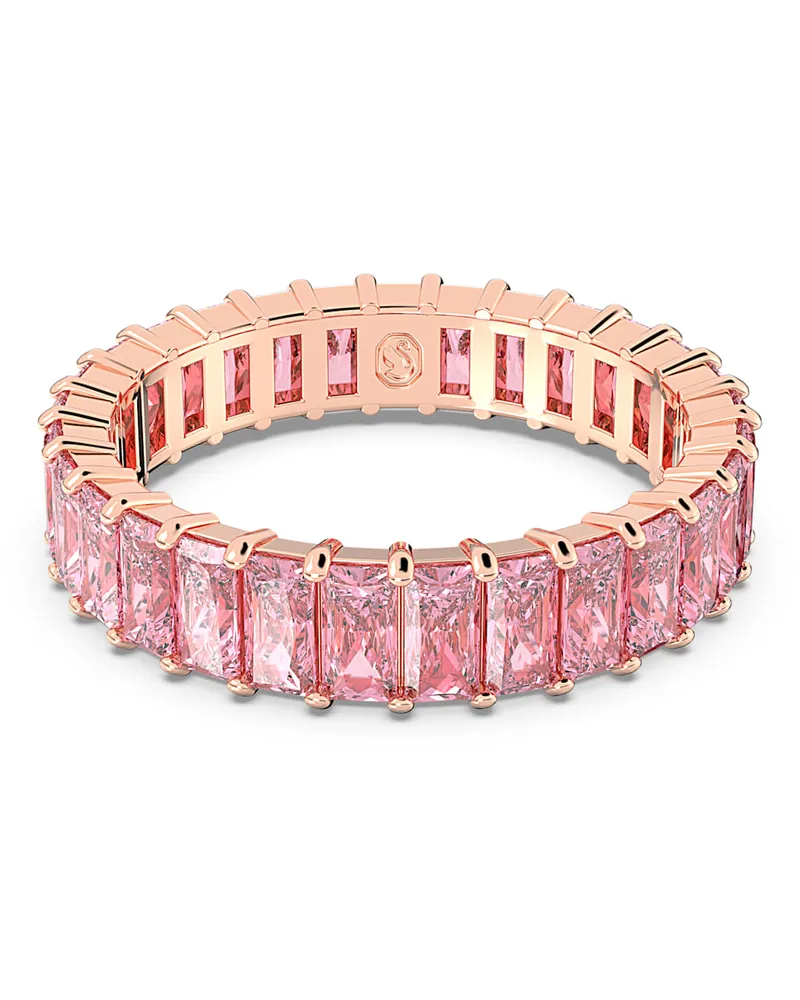 Swarovski Matrix Ring, Baguette-Schliff, Rosa, Roségold-Legierungsschicht Rosa