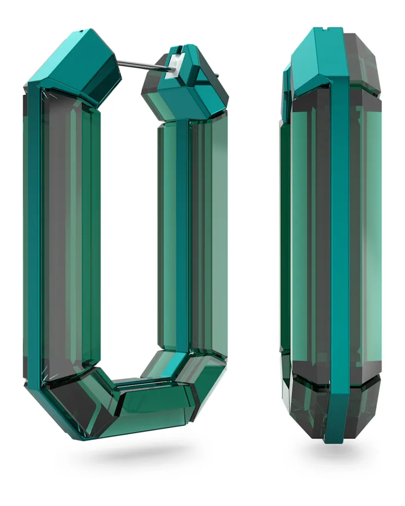 Swarovski Lucent Kreolen, Statement, Achteckform, Grün Grün