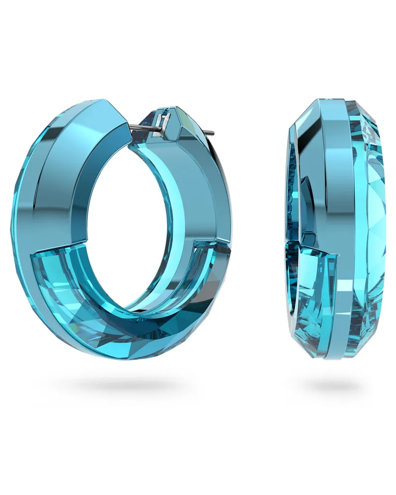 Swarovski Lucent Kreolen, Statement, Runde Form, Blau Blau