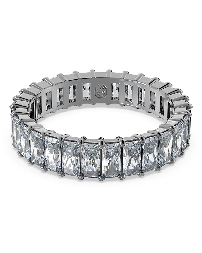 Swarovski Matrix Ring, Baguette-Schliff, Grau, Rutheniert Grau