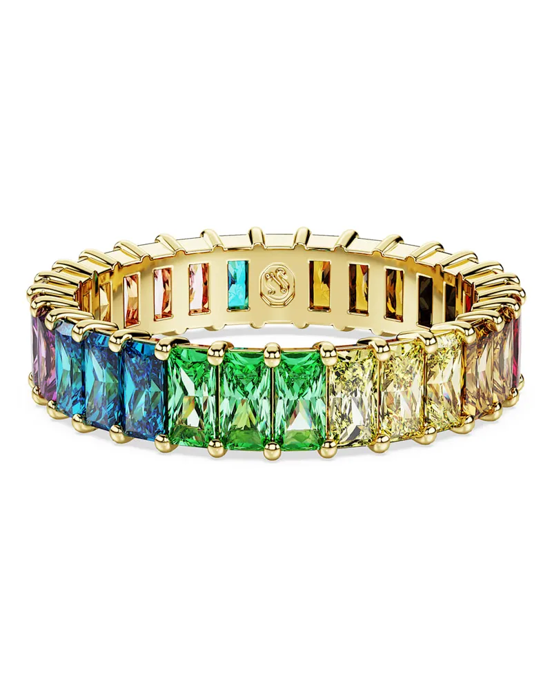 Swarovski Matrix Ring, Baguette-Schliff, Mehrfarbig, Goldlegierungsschicht Mehrfarbig