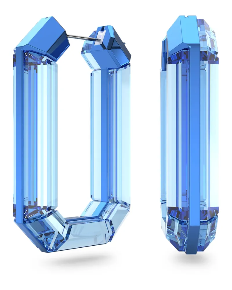 Swarovski Lucent Kreolen, Statement, Achteckform, Blau Blau