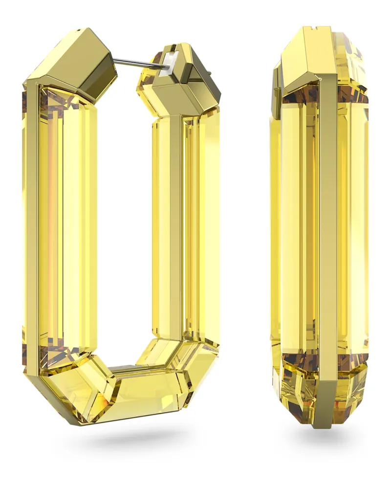 Swarovski Lucent Kreolen, Statement, Achteckform, Gelb Gelb