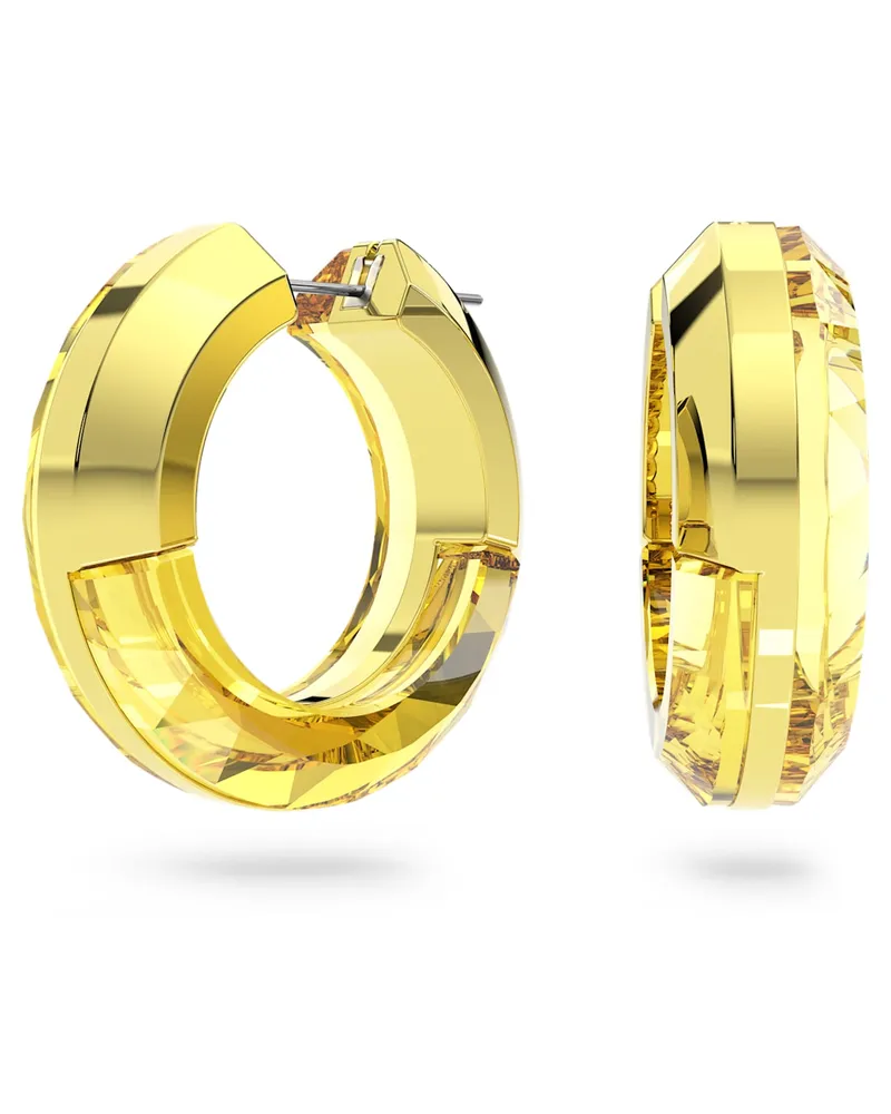 Swarovski Lucent Kreolen, Statement, Runde Form, Gelb Gelb