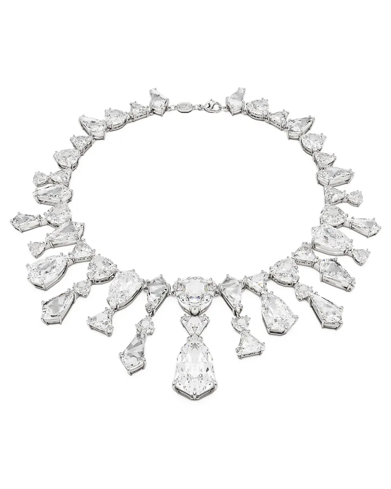 Swarovski Mesmera Halskette, Statement, Verschiedene Schliffe, Weiß, Rhodiniert Weiß
