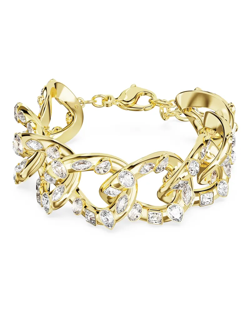 Swarovski Dextera Armband, Statement,Verschiedene Schliffe, Weiß, Goldlegierungsschicht Weiß