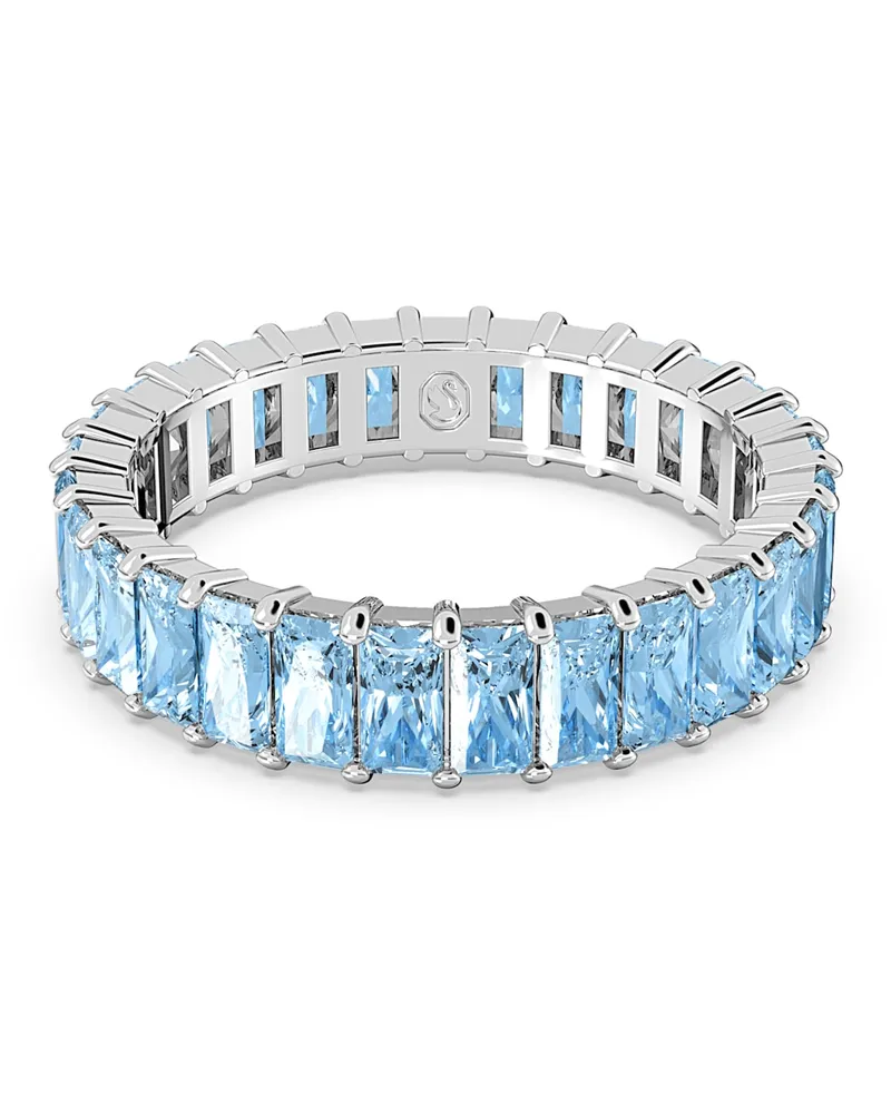 Swarovski Matrix Ring, Baguette-Schliff, Blau, Rhodiniert Blau