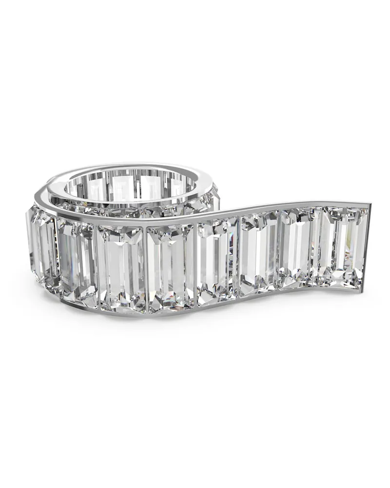 Swarovski Matrix Ring, Baguette-Schliff, Weiß, Rhodiniert Weiß