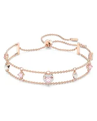 Swarovski One Armband, Verschiedene Schliffe, Herz, Rosa, Roségold-Legierungsschicht Rosa