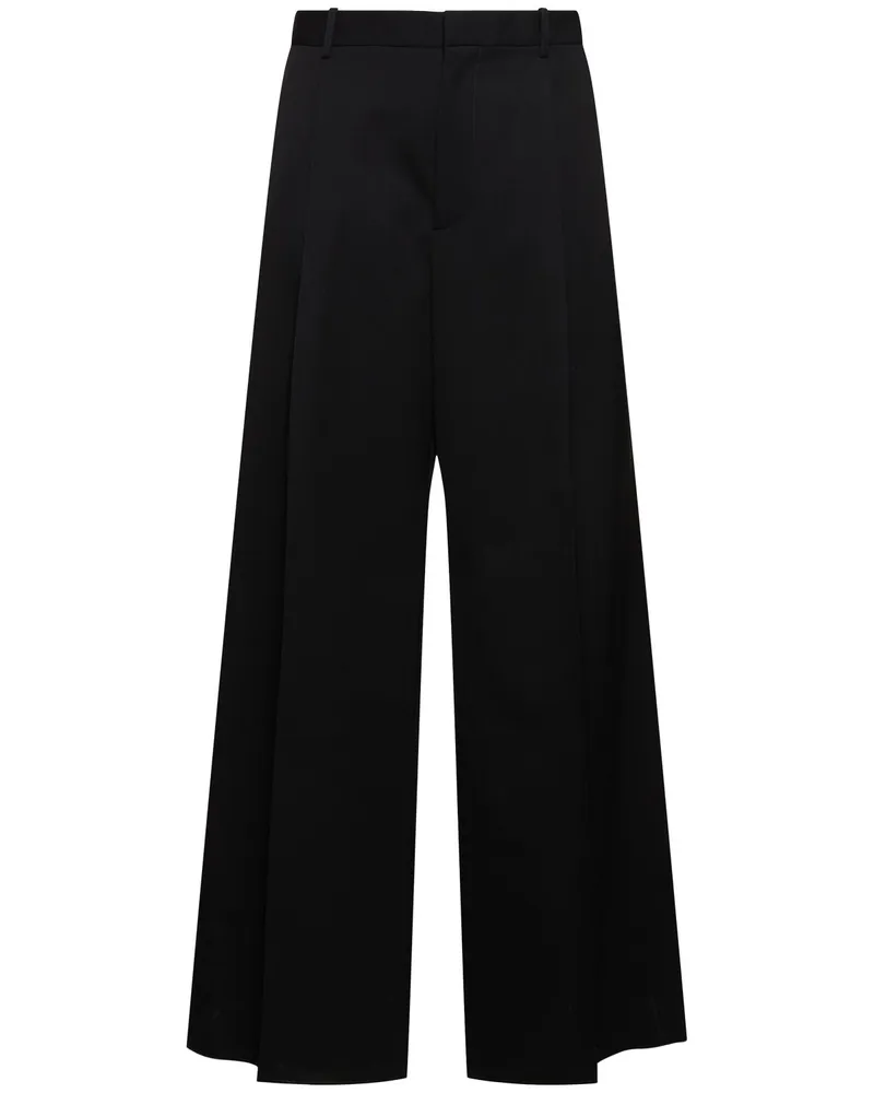 Jil Sander Hose Aus Baumwollgabardine Mit Weitem Bein Schwarz