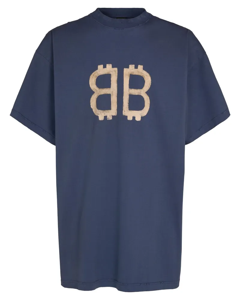 Balenciaga T-shirt Aus Baumwolle Mit Druck „crypto Washed