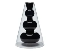 Bump black cone vase
