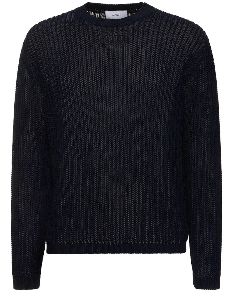 LARDINI Strickpullover Aus Baumwolle Dunkelblau