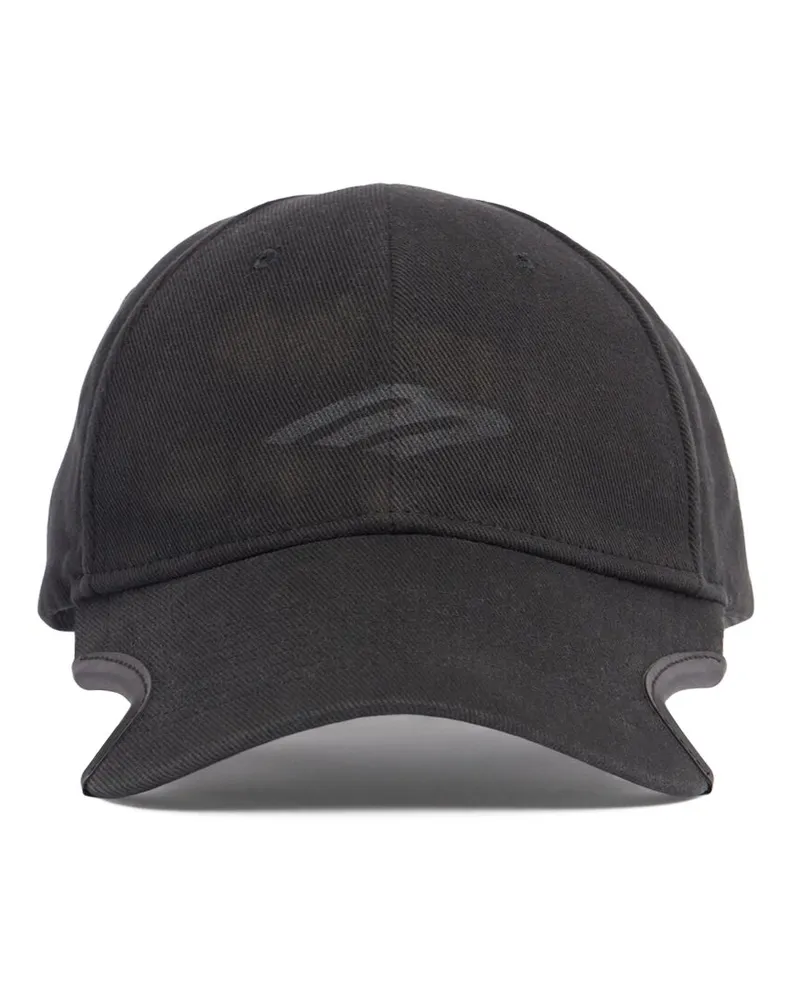 Balenciaga Baseballkappe Aus Baumwolle „3b Stencil Schwarz