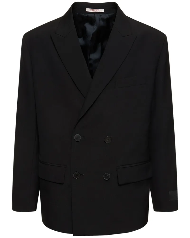 Valentino Garavani Double Breast Wool Blazer Schwarz