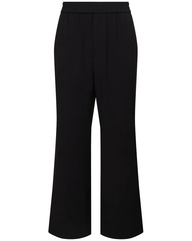 AMI Paris Weite Hose Aus Wollmischung Schwarz