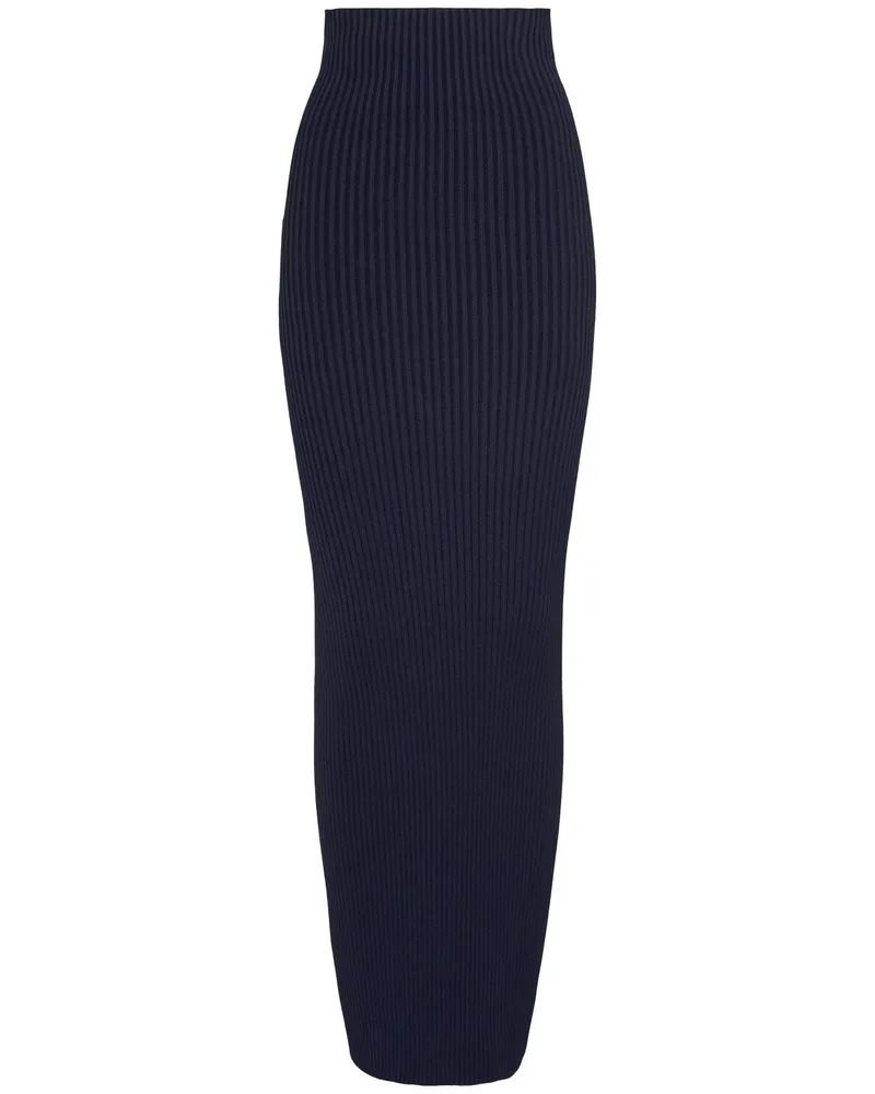 Max Mara Rock Aus Stretch-viskoserepp Dunkelblau