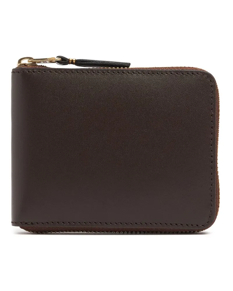 Comme des Garçons Lederbrieftasche Mit Reissverschluss Braun