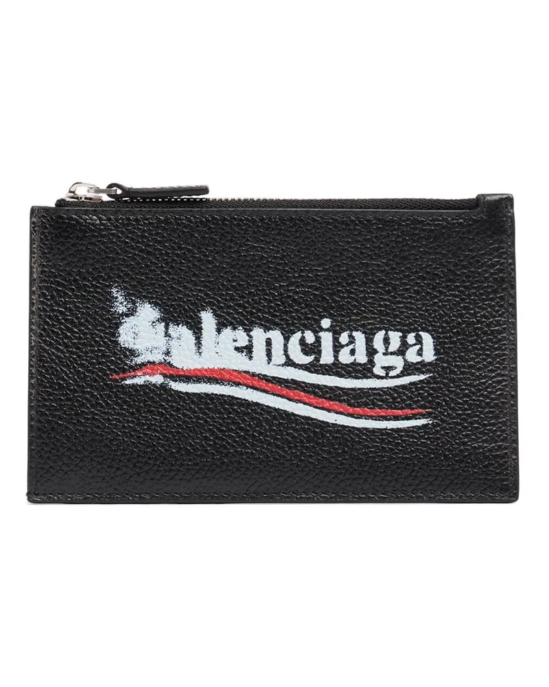 Balenciaga Brieftasche Aus Leder Mit Druck Schwarz