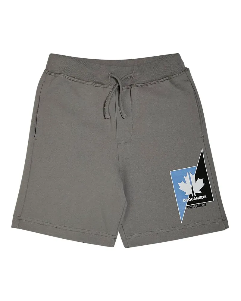 Dsquared2 Shorts Aus Baumwollfleece Mit Druck Grau
