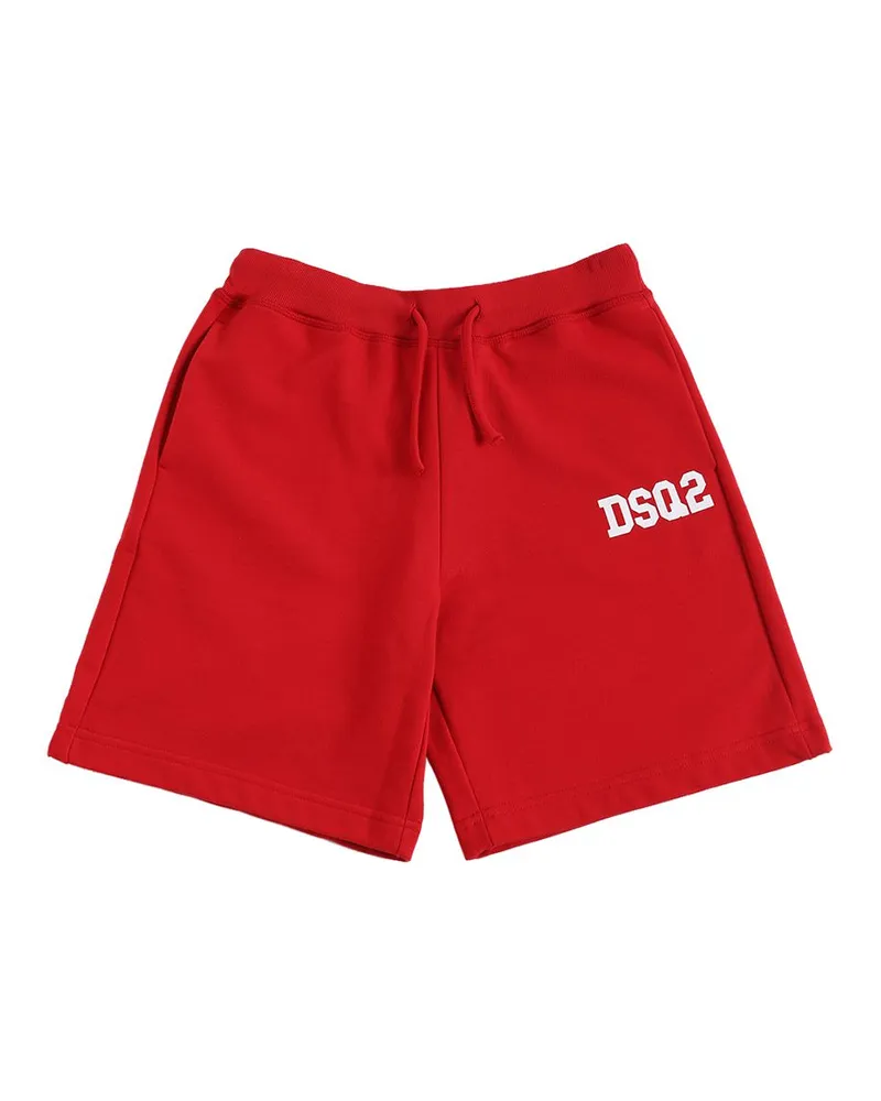 Dsquared2 Shorts Aus Baumwollfleece Rot