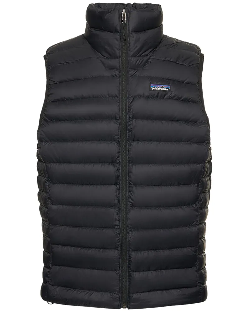 Patagonia Daunenweste Mit Logo Schwarz