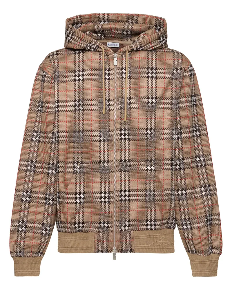 Burberry Karierter Jacquard-hoodie Nut