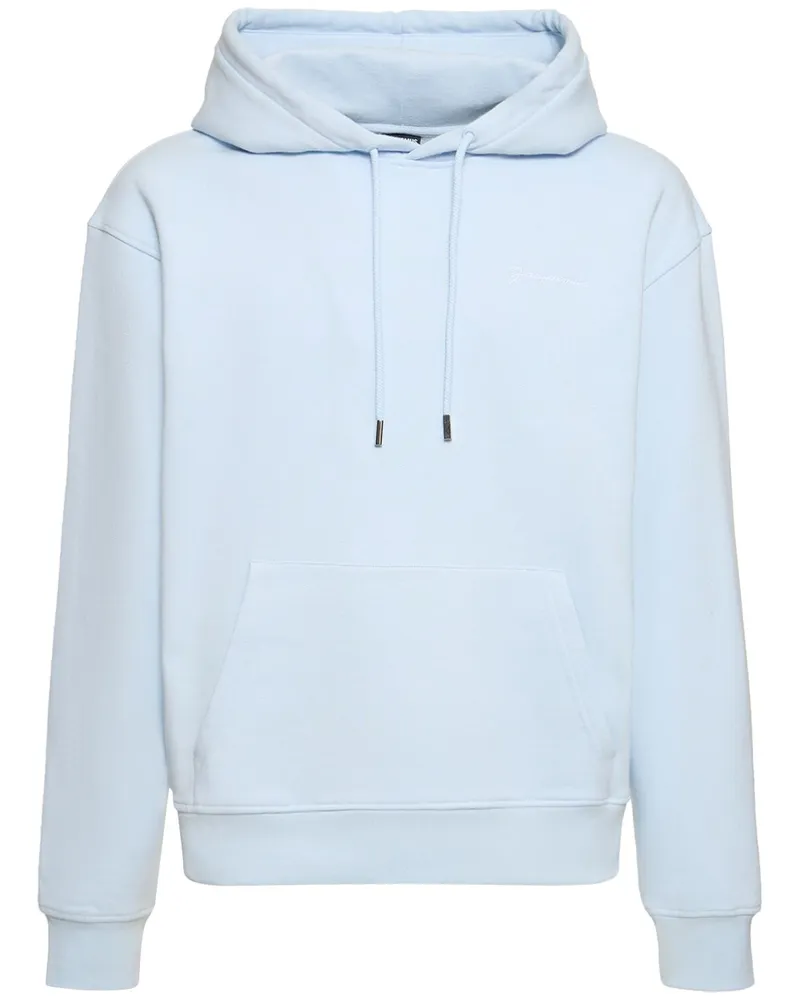 Jacquemus Baumwoll-hoodie „le Sweatshirt Brode Hellblau