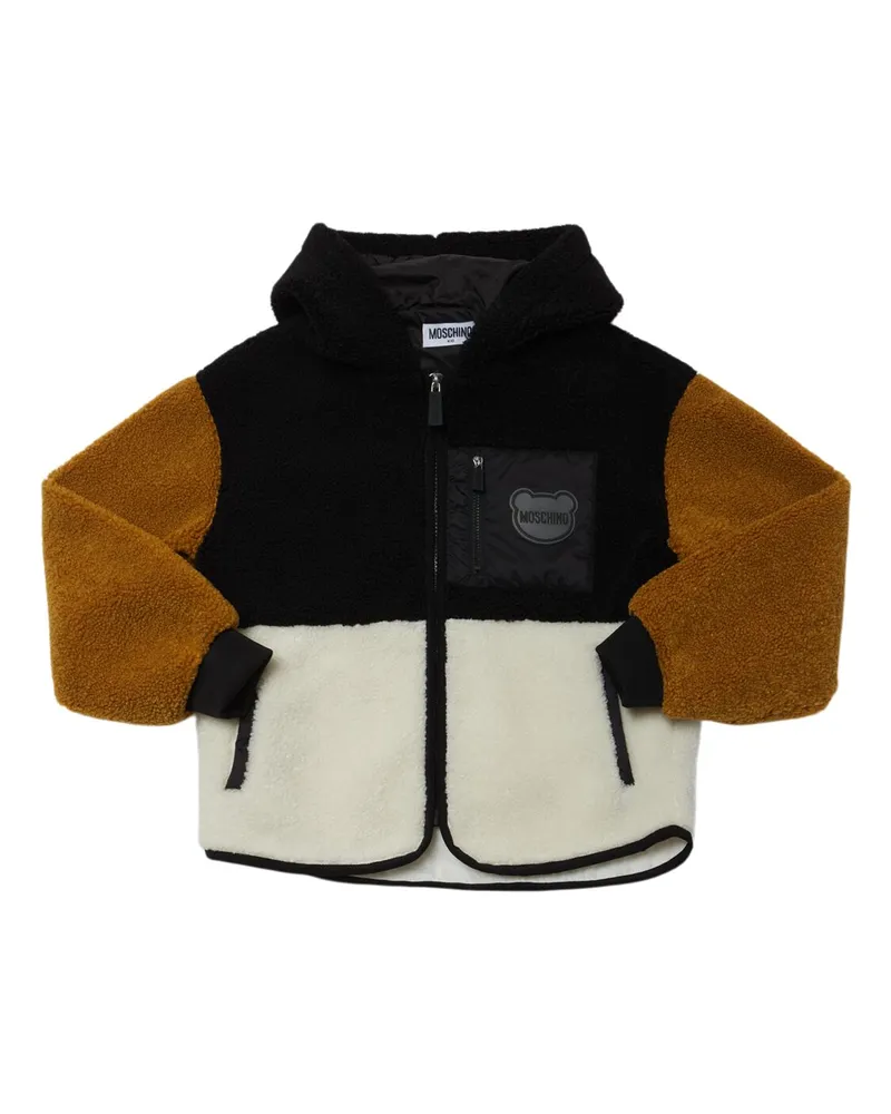 Moschino Jacke Aus Kunstpelz Mit Kapuze Beige