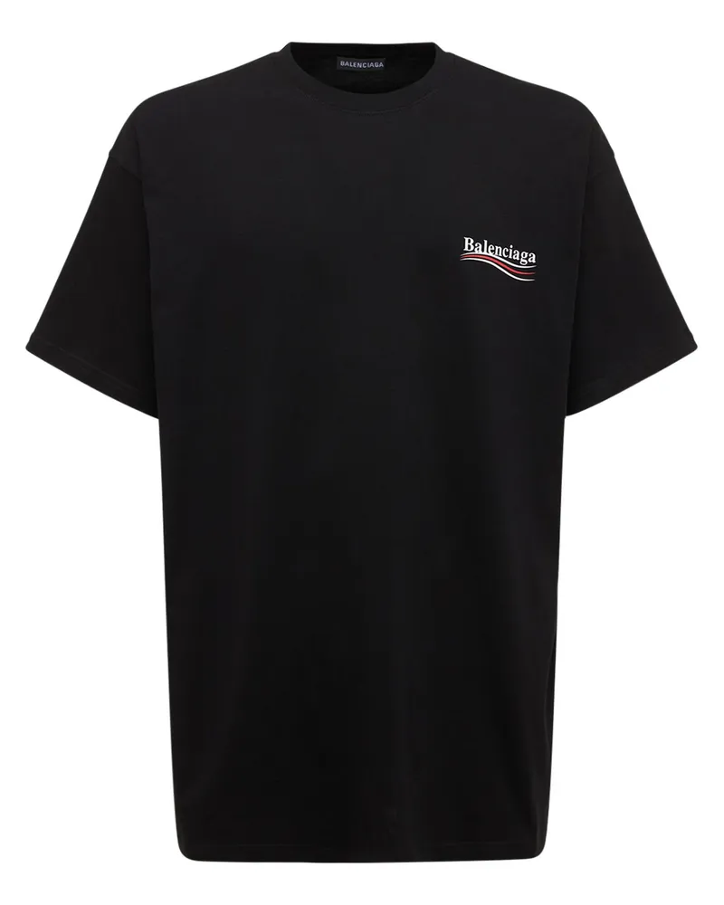 Balenciaga T-shirt Mit Political Logo-druck Schwarz