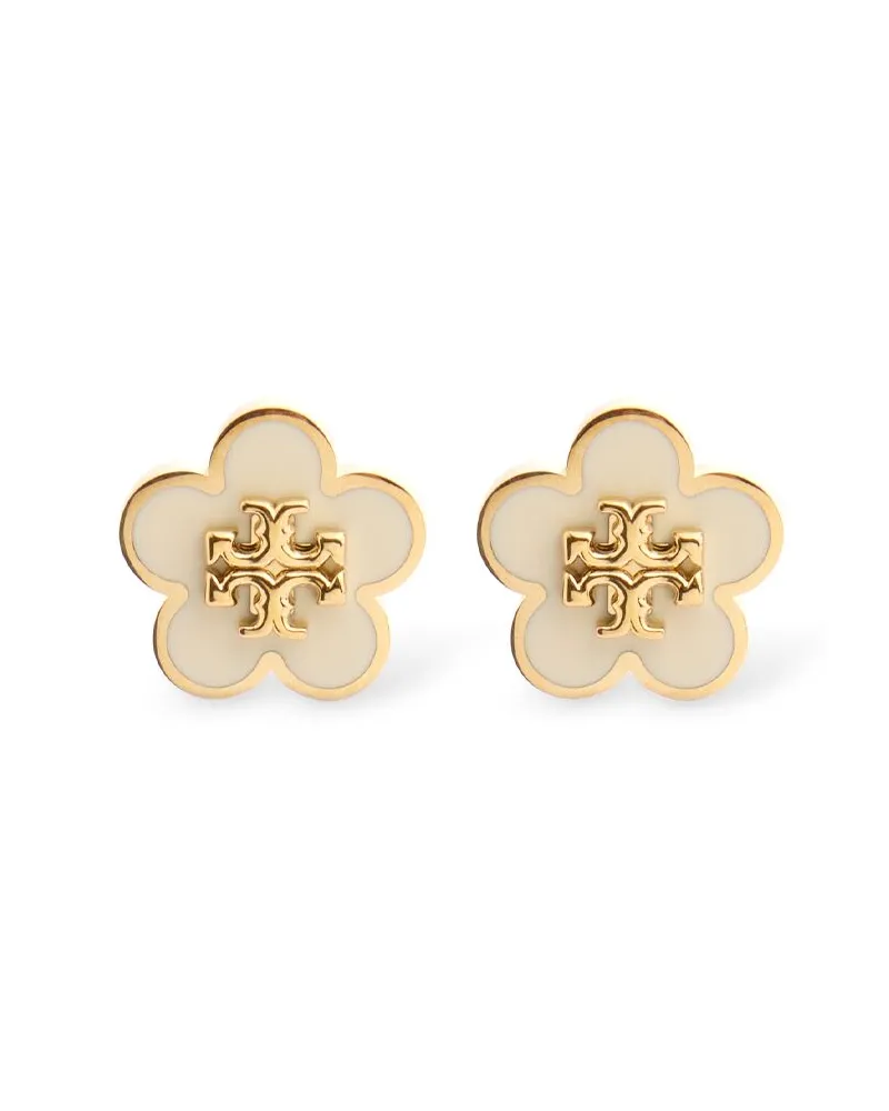Tory Burch Kira Enamel Flower Stud Earrings kira Weiß