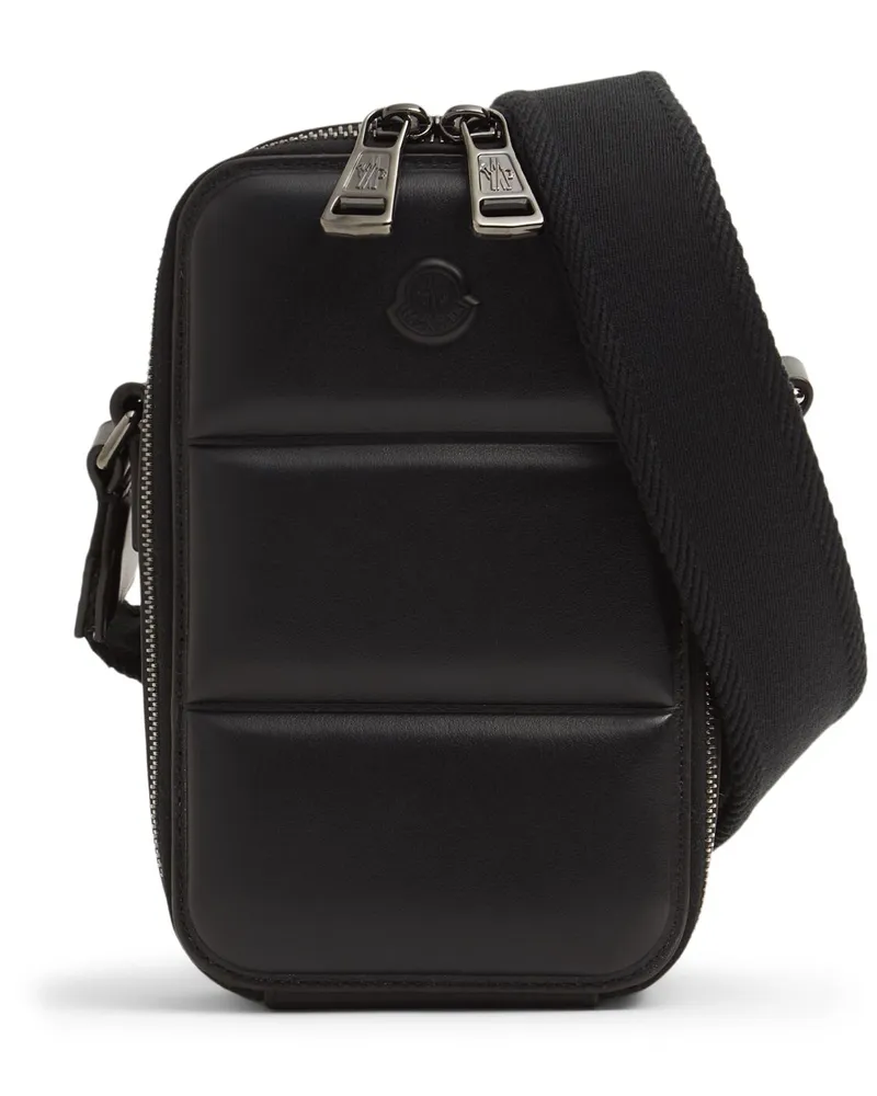 Moncler Umhängetasche Aus Leder „vertikal Schwarz