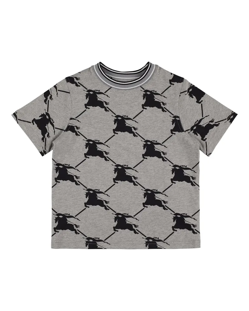 Burberry T-shirt Aus Baumwolle Mit Logo Grau