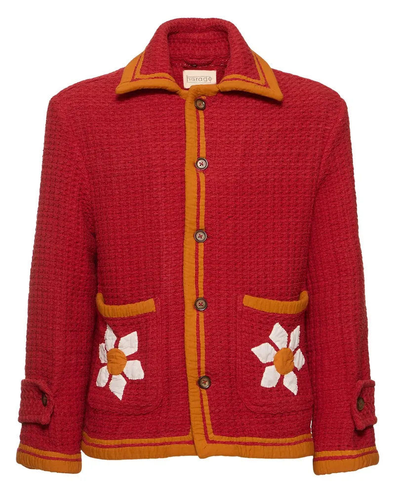 HARAGO Baumwolljacke Mit Blumenmuster Rot