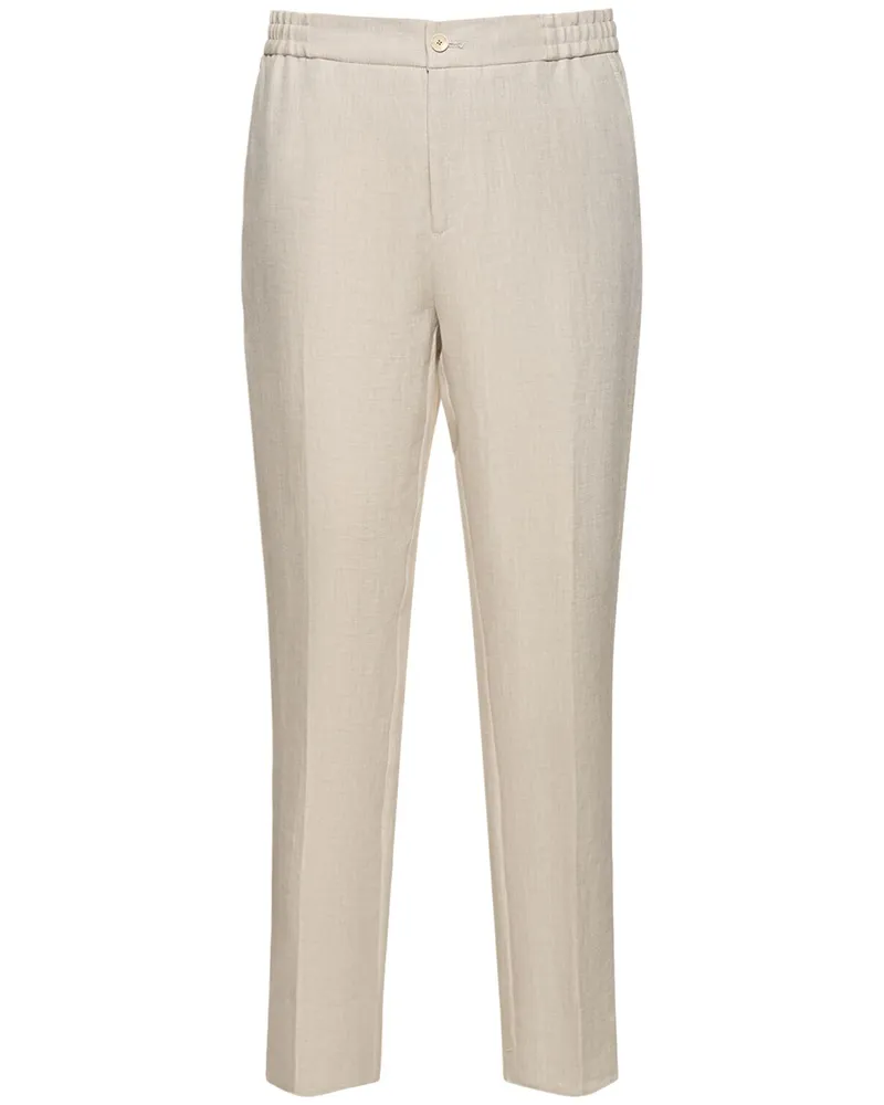 Etro Gerade Leinenhose Weiß