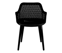 Eleganter, schwarz polierter Stuhl „Cyborg