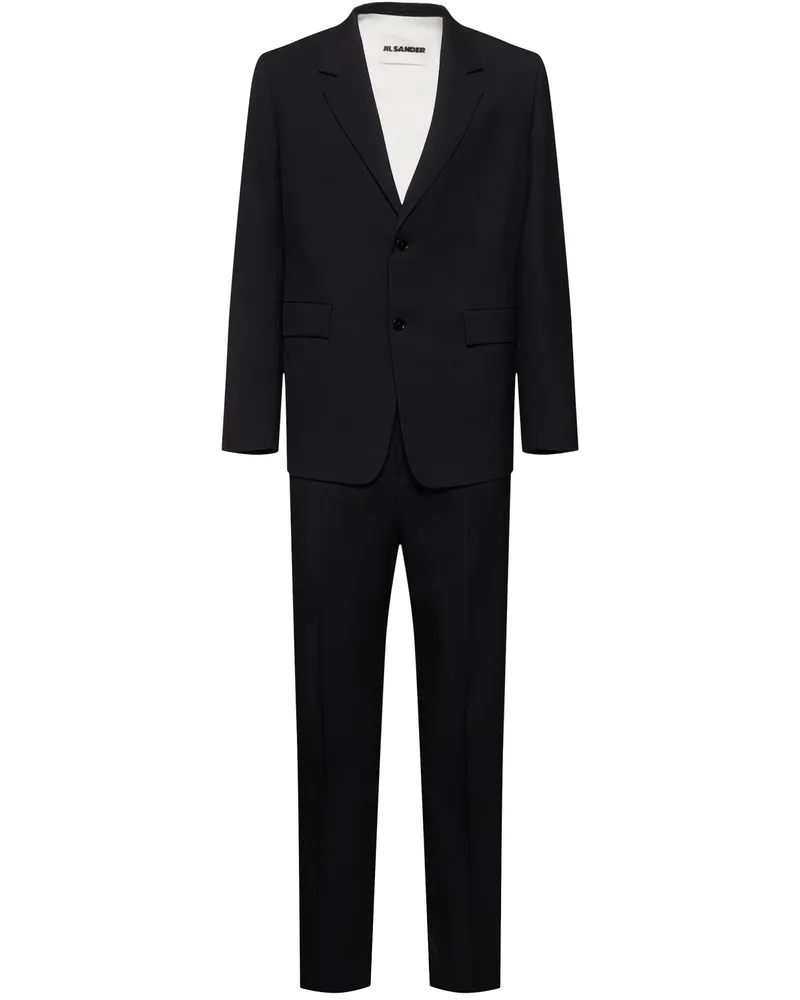 Jil Sander Anzug Aus Wollgabardine Dunkelblau