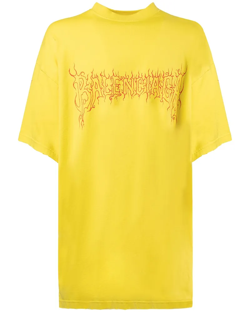 Balenciaga T-shirt Aus Baumwolle „darkwave Gelb