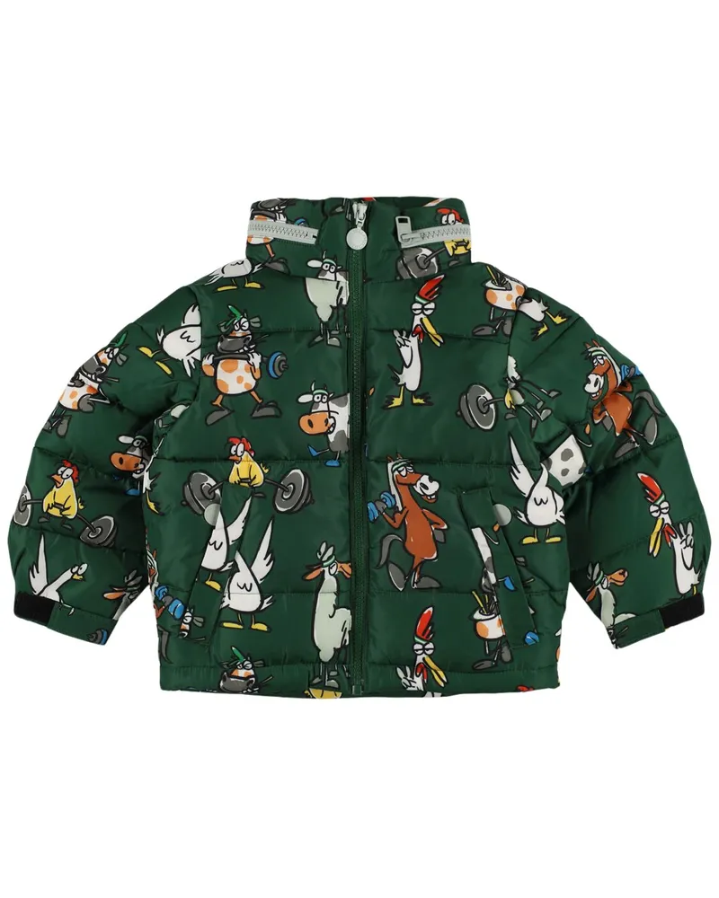 Stella McCartney Kids Gepolsterte Jacke Aus Polymischung Mit Druck GrüN
