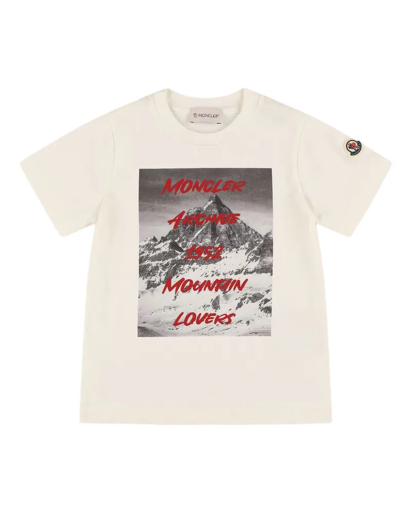 Moncler Logo Cotton Jersey T-shirt Weiß